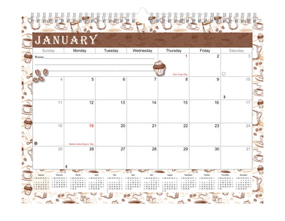 2026-2027 Monthly Spiral-Bound Wall / Desk Calendar - Desktop / Wall Blotter Calendar / Planner - (Edition #30)