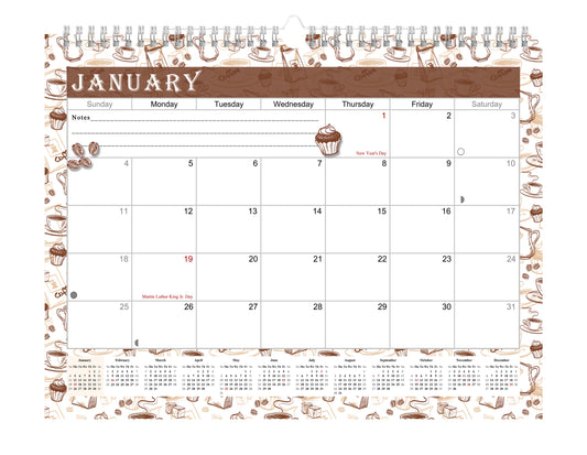 2026-2027 Monthly Spiral-Bound Wall / Desk Calendar - Desktop / Wall Blotter Calendar / Planner - (Edition #30)