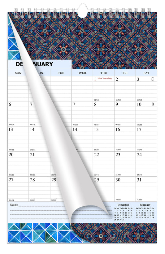 2026 Wall Calendar Spiral-Bound Twin-Wire Binding - 12 Months  18
