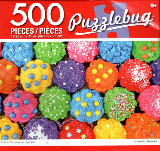 Colorful Cupcakes with Sprinkles - 500 Pieces Jigsaw Puzzle for Adults