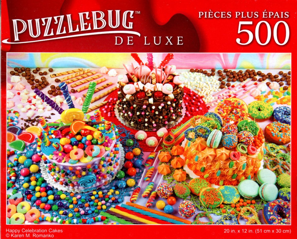 Happy Celebration Cakes - 500 Pieces Deluxe Jigsaw Puzzle