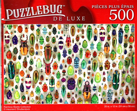 Rainbow Beetle Collection - 500 Pieces Deluxe Jigsaw Puzzle