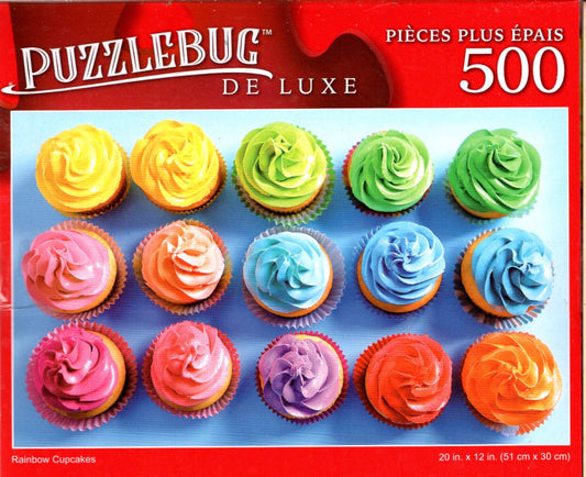 Rainbow Cupcakes - 500 Pieces Deluxe Jigsaw Puzzle