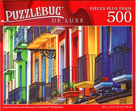 Colorful Building with Balconies - 500 Pieces Deluxe Jigsaw Puzzle