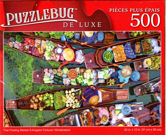 Thai Floating Market - 500 Pieces Deluxe Jigsaw Puzzle