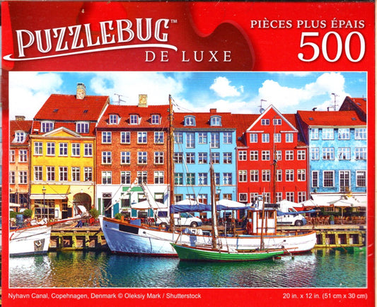 Nyhavn Canal, Copenhagen, Denmark - 500 Pieces Deluxe Jigsaw Puzzle