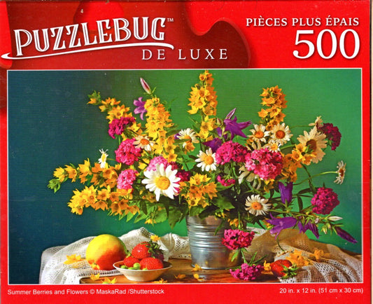 Summer Berries and Flowers - 500 Pieces Deluxe Jigsaw Puzzle