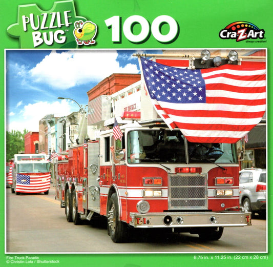 Fire Truck Parade - 100 Pieces Jigsaw