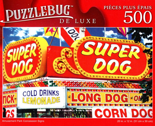 Amusement Park Concession Sign - 500 Pieces Deluxe Jigsaw Puzzle