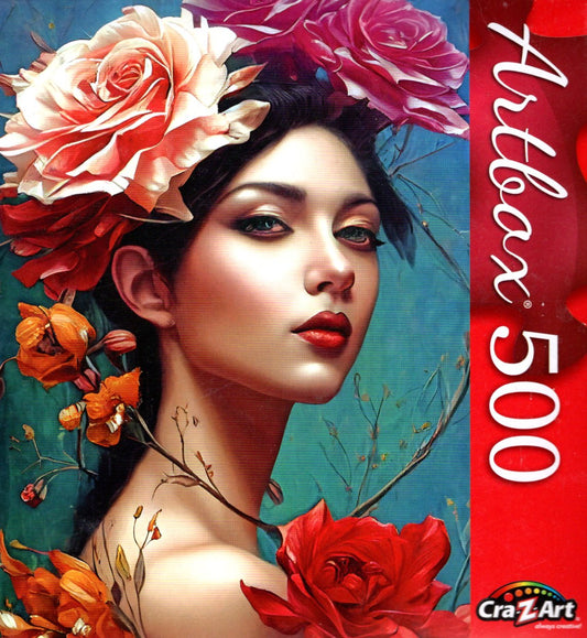 Woman with Flower - 500 Pieces Jigsaw Puzzle