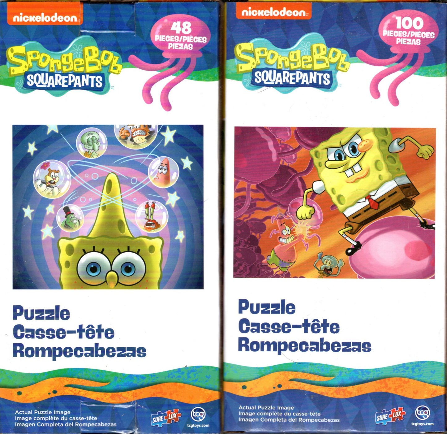 Nickelodeon SpongeBob SquarePants - 48 + 100 Pieces Jigsaw Puzzle (Set of 2)