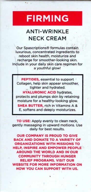 SpaS-Firming Neck Cream - Anti Wrinkle Hyaluronic Acid Peptides (Set of 2 Pack)
