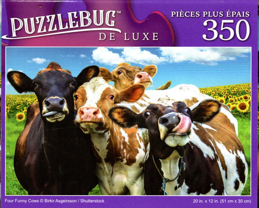 Four Funny Cows - 350 Pieces Deluxe Jigsaw Puzzle