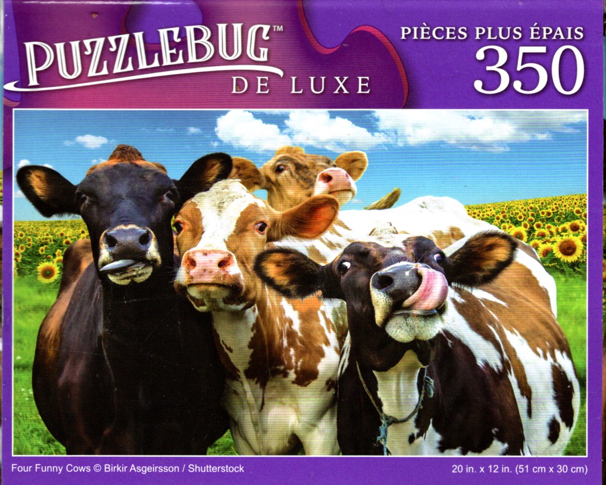 Four Funny Cows - 350 Pieces Deluxe Jigsaw Puzzle