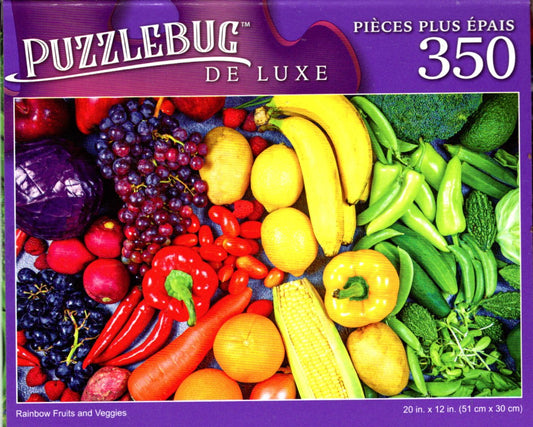 Rainbow Fruits and Veggies - 350 Pieces Deluxe Jigsaw Puzzle