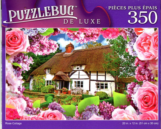 Rose Cottage - 350 Pieces Deluxe Jigsaw Puzzle