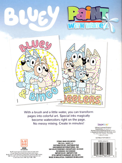 Bluey Paint with Water - Family Fun - Just Add Water - Coloring Books
