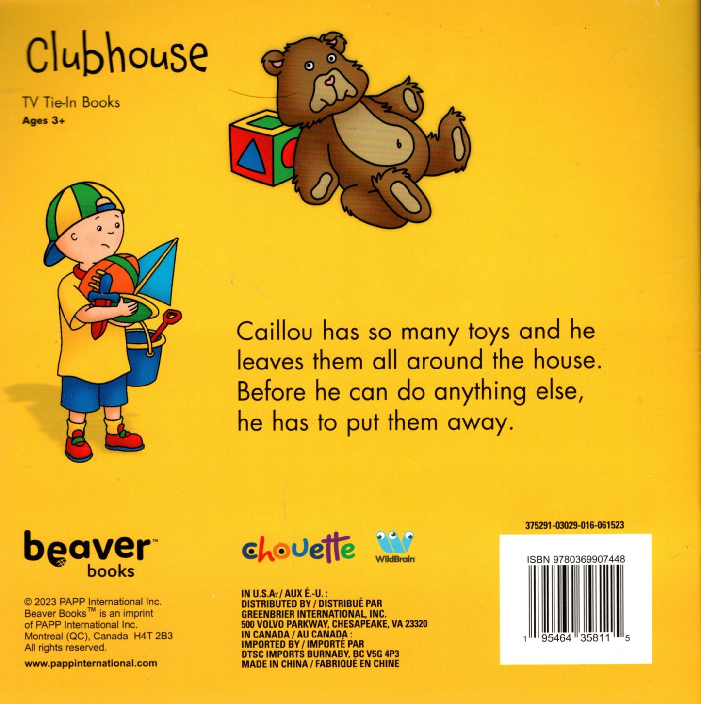Caillou: Puts Away His Toys (Clubhouse) - Children Book
