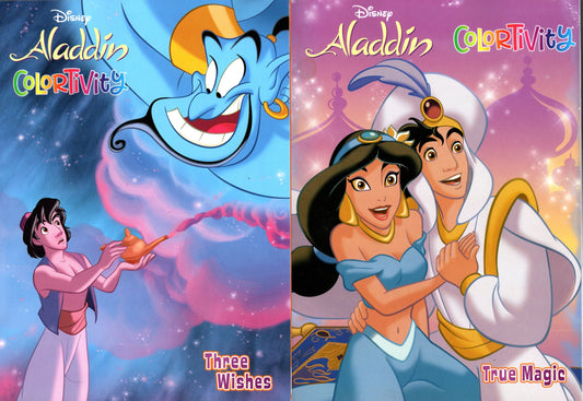 Disney Aladdin - Three Wishes & True Magic - Coloring & Activity Book (Set of 2 Books)