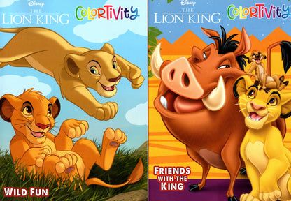 Disney The Lion King - Wild Fun & Friends with the King - Coloring & Activity Book (Set of 2 Books)