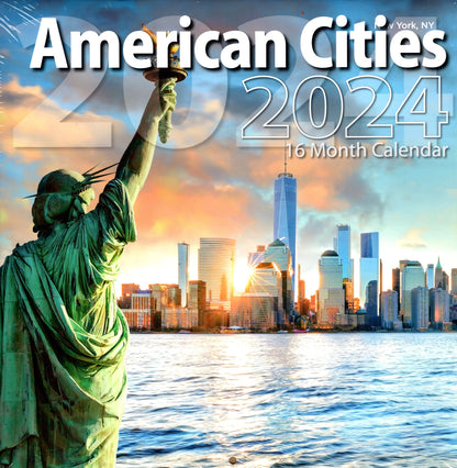 2024 American Cities - Full Size Wall Calendar for Planning, Scheduling
