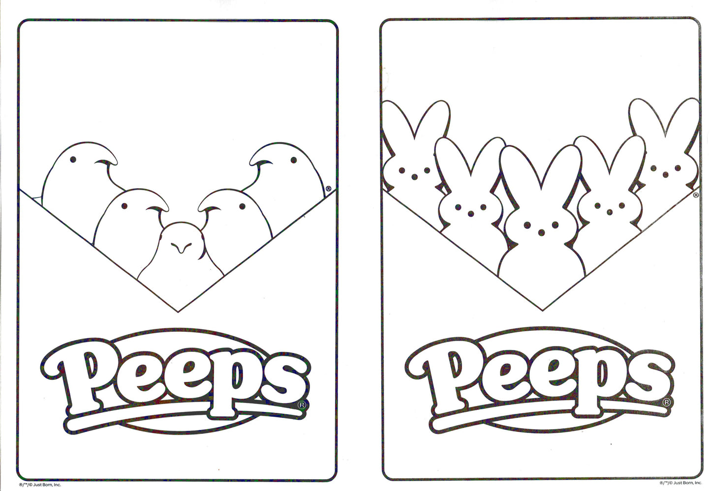 Peeps - Bonus Easter egg stands on the back - Jumbo Coloring & Activity Book (Set of 2 Books)