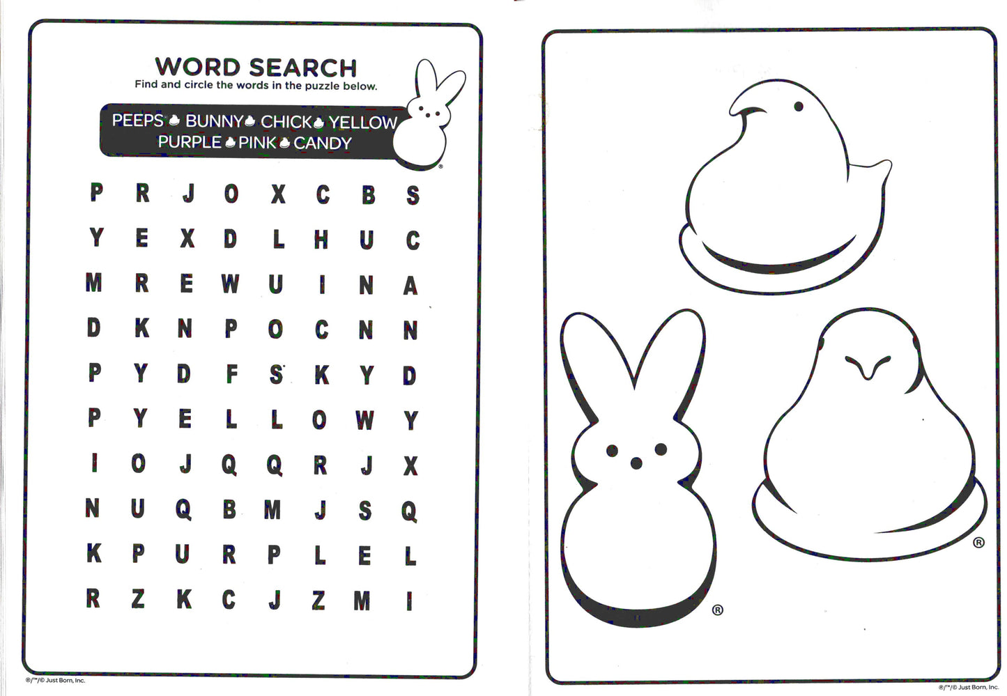 Peeps - Bonus Easter egg stands on the back - Jumbo Coloring & Activity Book (Set of 2 Books)