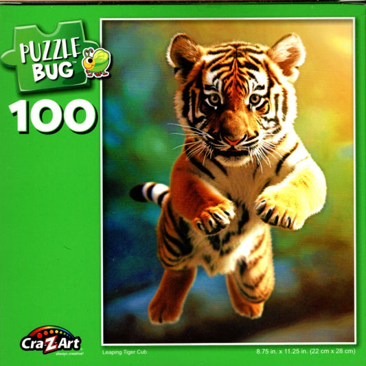 Leaping Tiger Cub - Puzzlebug - 100 Piece Jigsaw Puzzle