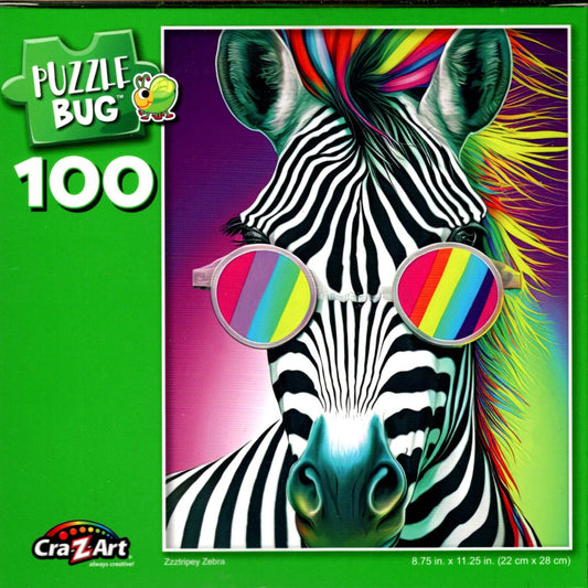 Stripey Zebra - Puzzlebug - 100 Piece Jigsaw Puzzle