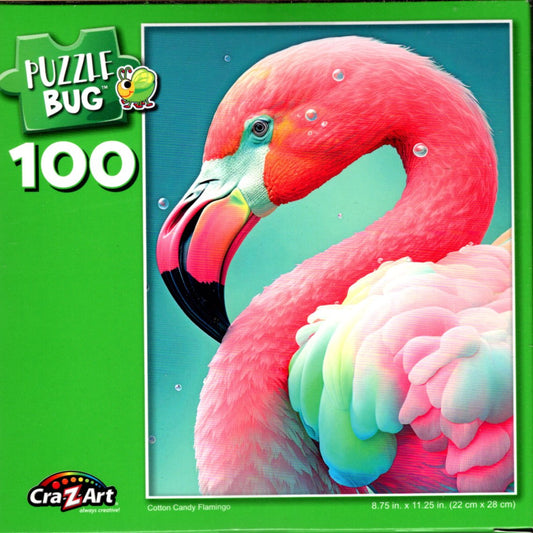 Cotton Candy Flamingo - Puzzlebug - 100 Piece Jigsaw Puzzle