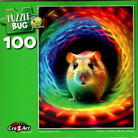 Rainbow Mouse Tunnel - Puzzlebug - 100 Piece Jigsaw Puzzle
