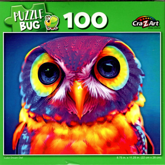 Color Dream Owl - Puzzlebug - 100 Piece Jigsaw Puzzle