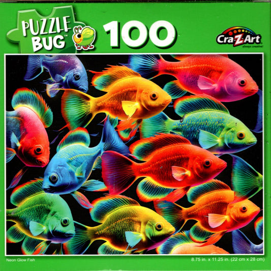Neon Glow Fish - Puzzlebug - 100 Piece Jigsaw Puzzle