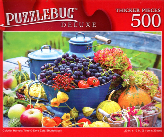 Colorful Harvest Time - 500 Pieces Deluxe Jigsaw Puzzle