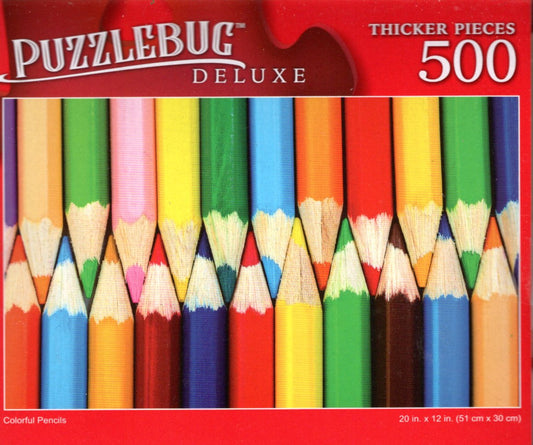 Colorful Pencils - 500 Pieces Deluxe Jigsaw Puzzle