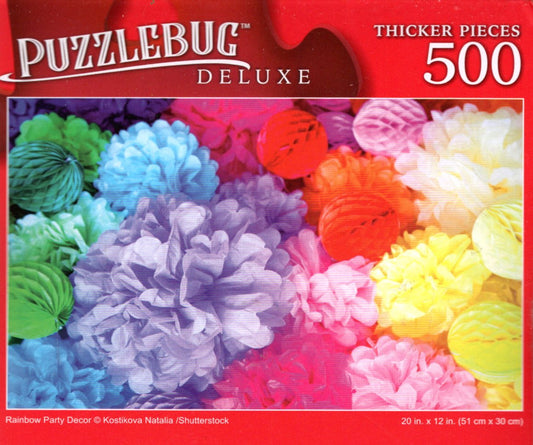 Rainbow Party Decor - 500 Pieces Deluxe Jigsaw Puzzle