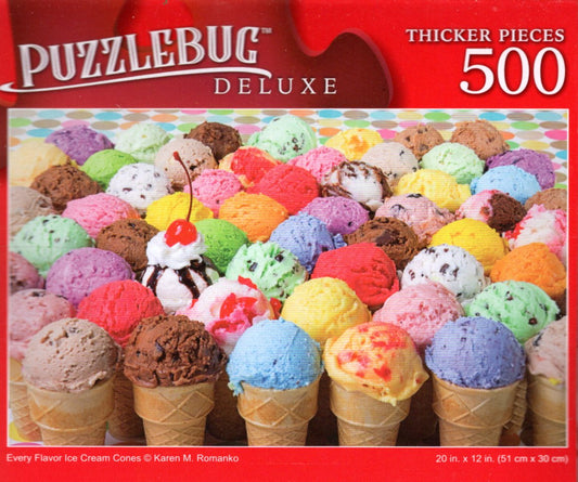 Every Flavor Ice Cream Cones - 500 Pieces Deluxe Jigsaw Puzzle