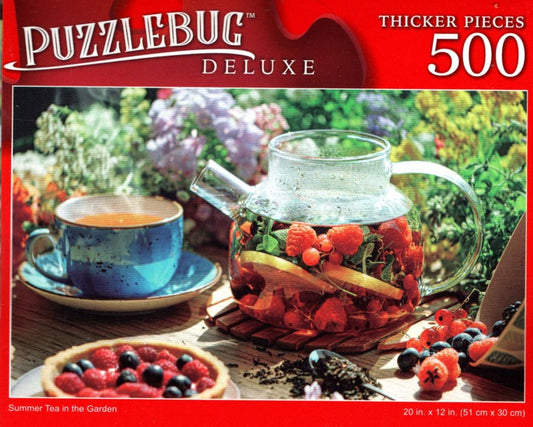Summer Tea in The Garden - 500 Pieces Deluxe Jigsaw Puzzle