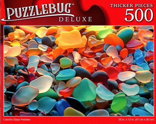 Colorful Glass Pebbles - 500 Pieces Deluxe Jigsaw Puzzle