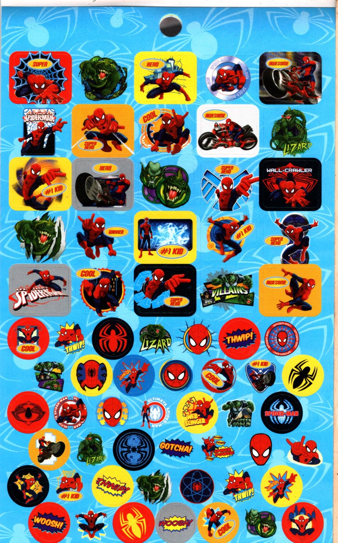 Marvel - Spider-Man - Sticker Collection 4 Sheets - over 270 Stickers
