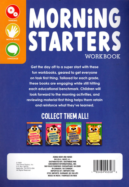 PRE-K - Includes: Reading - Math - Grammars & More - Morning Starters Educational Workbooks - v14