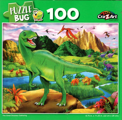 Mermaid Princess, Dinosaur, Alice, Dolphin - 100 Piece Jigsaw Puzzle (Set of 4)