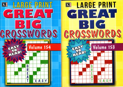 Large Print Great Big Crosswords (All New Puzzles) - Vol.153 - 154 (Set of 2)