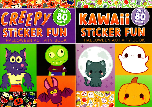 Creepy & Kawaii & Spooky - Halloween Sticker Activity Book (Set of 2 Books)
