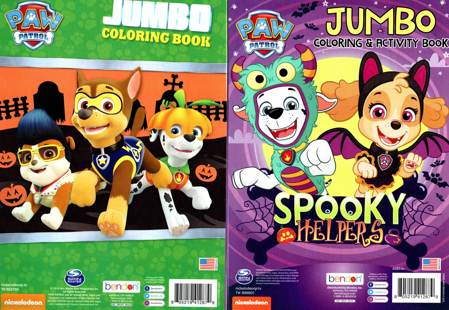 Paw Patrol - Happy Howl-Oween & Spooky Helpers - Halloween Jumbo Coloring Books