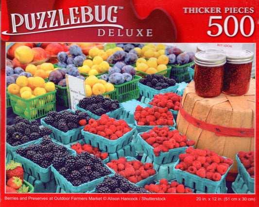Berries and Preserves at Outdoor Farmers Market - 500 Pieces Deluxe Jigsaw Puzzle