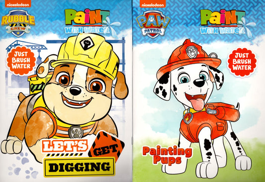 Paw Patrol - A Paint with Water - Let's Digging & Painting Pups (Set of 2 Books)