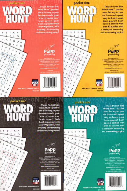 Large Print Word Hunt - All New Puzzles - (Pocket Size) - Vol.65-68 (Set of 4)