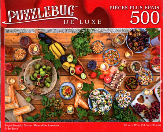 Bright Beautiful Dinner - 500 Pieces Deluxe Jigsaw Puzzle