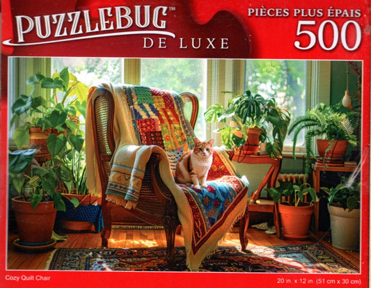 Cozy Quilt Chair - 500 Pieces Deluxe Jigsaw Puzzle